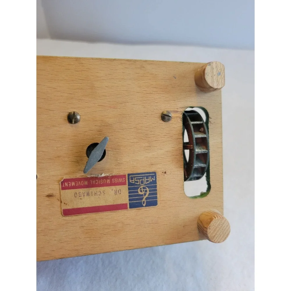 MAPSA Swiss Chalet Music Box Vintage Alpine Cabin Jewelry Box Wood Dr Schiwago